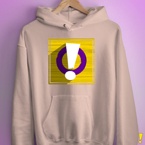Intersex Pride Flag Exclamation Point Hoodie - Light Pink